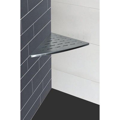 Wiesbaden InWall tablette d'angle 29 x 29 cm en acier inoxydable