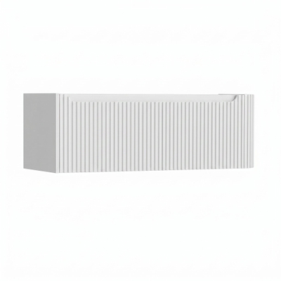 H&R Badmeubelen Juice Wastafelonderkast - 120x45x40cm - rechterhoek afgerond - 3D-front - 1 lade - geïntegreerde greep - wit mat