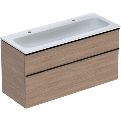Geberit ICon wastafel - 120cm - met onderkast - 2 la - softclose - eiken (hout)