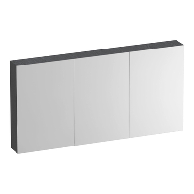 BRAUER Impress Deluxe armoire de toilette - 140x70x15cm - éclairage interne et externe - 3 portes miroir double face - Gris Bois