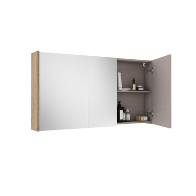Saniclass Prime Armoire miroir - 120x63x16cm - incluant panneaux latéraux - cannelle