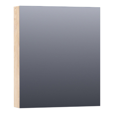 Saniclass Plain Spiegelkast - 60x70x15cm - 1 linksdraaiende spiegeldeur - MFC - sahara