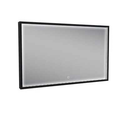Wiesbaden Avi Spiegel rechthoek - met LED dimbaar en spiegelverwarming - 100x60cm - mat zwart
