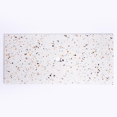 Adema Tops Topblad - 100.5x1.8x46cm - 1 afvoer - zonder kraangaten - Terrazzo crème