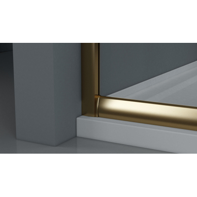 FugaFlow Efficiente Vetro Cabine de Douche - 90x90 cm - carré - or mat