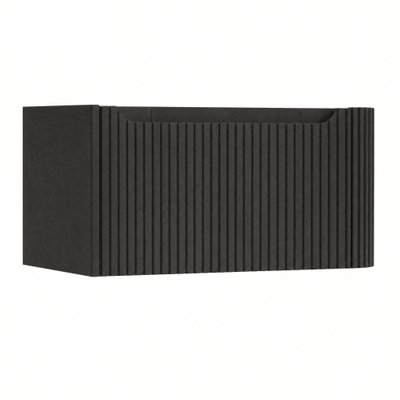 H&R Badmeubelen Juice Wastafelonderkast - 80x45x40cm - rechterhoek afgerond - 3D-front - 1 lade - geïntegreerde greep - basalt