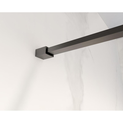 FugaFlow Eccelente Vetro inloopdouche badkamer verlengde stabilisatiestang 200cm los incl.bevestigingsmaterialen - gunmetal