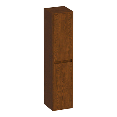 BRAUER Adore badkamerkast - 160x35x35cm - met 2 deuren greeploos links- of rechtsdraaiend lamellen eiken bruin