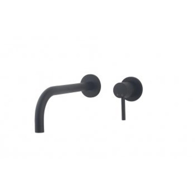 Wiesbaden Slim Twenty Mélangeur lavabo - 2 trous - monocommande - avec partie encastrable - noir mat