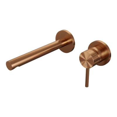 BRAUER Stripe Inbouw Wastafelmengkraan - rechte uitloop en rozetten - model A1 - koper geborsteld PVD