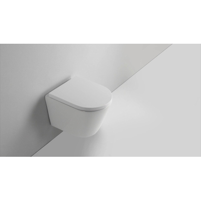 QeramiQ Dely Pack WC suspendu - 36.3x51.7cm - à fond creux - sans bride - abattant 35mm - blanc brillant