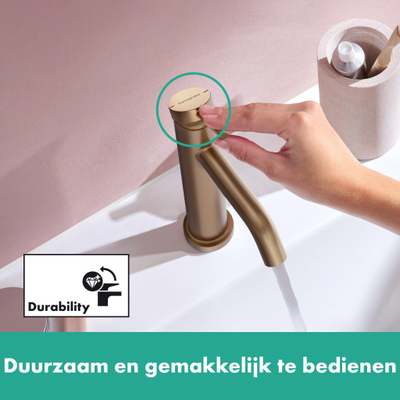 Hansgrohe Tecturis S wastafelkraan - opbouw - zonder coolstart - zonder waste - geborsteld brons