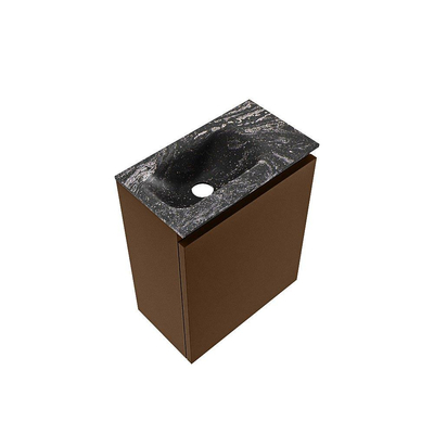 MONDIAZ TURE-DLUX 40cm toiletmeubel Rust. EDEN wastafel Lava positie links. Zonder kraangat.