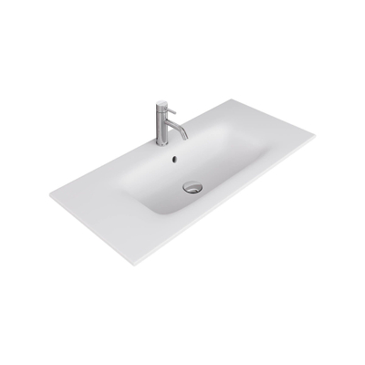 Thebalux adoro, 101, lavabo céramique, 1x cuve 1x trou de robinet, mat blanc