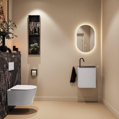 MONDIAZ TURE-DLUX 40cm toiletmeubel Cale. EDEN wastafel Lava positie rechts. Met 1 kraangat.