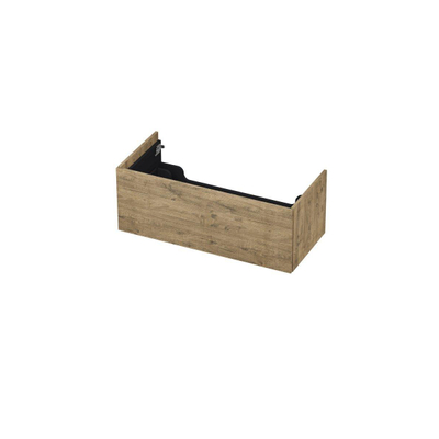 INK Wastafelonderkast - 100x45x37.6cm - 1 lade - push to open - met recht opdekfront - MFC - Naturel eiken