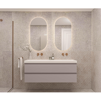 INK SP27 Spiegel - 60x3x120cm - LED onder en boven colour changing - dimbaar - Spiegelverwarming - ovaal - zonder kader - aluminium Spiegel