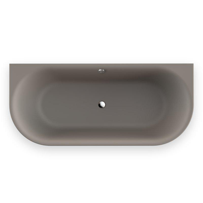 Plieger Kansas Baignoire semi-autoportante - 180x80x60cm - avec arrivée d'eau - avec garniture de vidage et de trop-plein - avec pieds - acrylique - gris ciment