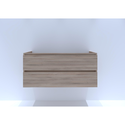 HR badmeubelen Infinity Meuble sous-lavabo - 120x44.8x55cm - 2 tiroirs - sans poignées - découpe unique pour siphon rockford oak