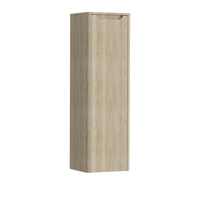 H&R badmeubelen Juice Hoge Kast - 40x35x130cm - met ronde hoeken - 1 deur - linksdraaiend - french oak