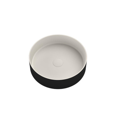 Ideavit Solidthin lavabo 40x40x12.5cm solid surface round mat Black