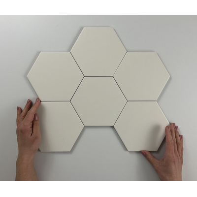 Cifre Ceramica Hexagon Timeless wand- en vloertegel - 15x17cm - 9mm - Zeshoek - Ivoor mat
