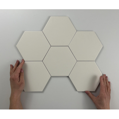 ÉCHANTILLON Terravito Bereno carreau mural et de sol - 15x17cm - 9mm - Hexagone - Ivoire mat