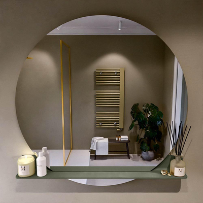 Mondiaz SPOT miroir – Ø 120 cm – avec tablette – Army (vert)