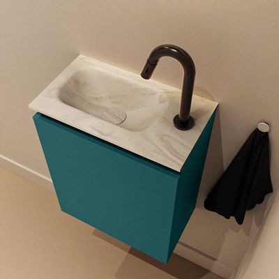 MONDIAZ TURE-DLUX Meuble WC 40 cm Smag. EDEN lavabo Ostra position gauche. Avec 1 trou de robinet.