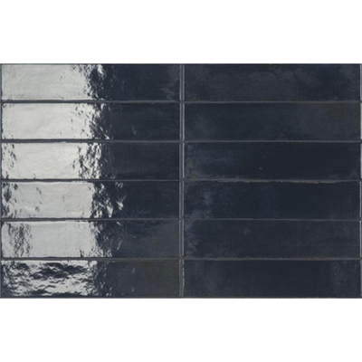 SAMPLE Ceramic-Apolo Raku Wandtegel - 6X27cm - 7,7mm - Rechthoek - Blue Cobalt Glans