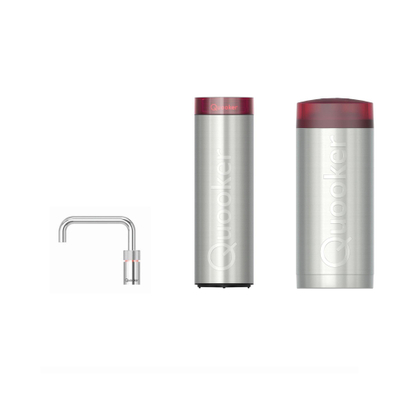 Quooker Nordic Square kokendwaterkraan - draaibare uitloop - Combi+ incl. Cube reservoir - Warm / kokend / bruisend / gefilterd water - Chroom