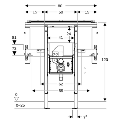 Geberit Duofix Inbouwelement wastafel