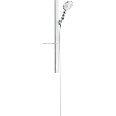 Hansgrohe Raindance Select S Unica E Ensemble de douche 90cm avec douchette Raindance Select S 120 3 jets avec porte-savon et flexible Isiflex B 160cm Blanc/chrome