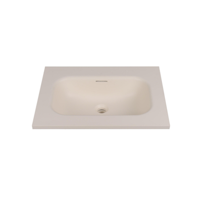 Saniclass Torino Lavabo de meuble - 60.5x46x17.5cm - solid surface - 1 vasque - sans trou de robinetterie - blanc cassé
