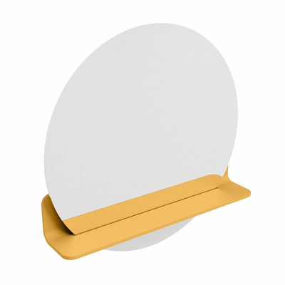 Mondiaz SPOT miroir – Ø 60 cm – avec tablette – Ocher (jaune)