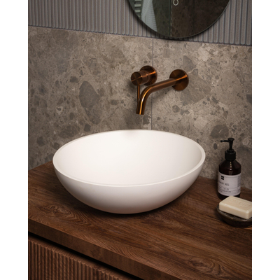 Zeza Element Vasque à poser - 41x41x14cm - solid surface - blanc mat