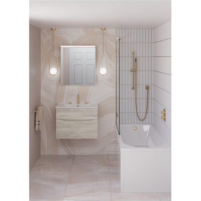 Crosswater Cabinet Lustro Spiegelkast - 62x70cm - LED verlichting - IP44 - mirror glass (zilver)