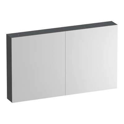 BRAUER Impress Armoire de toilette - 120x70x15cm - sans éclairage - 2 portes miroir double face - Gris Bois