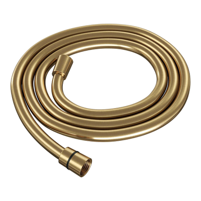 BRAUER Gold Edition thermostatische inbouw badkraan - drukknoppen SET 04 - badvulcombinatie - 3 standen handdouche - doucheslang - wandaansluitbocht - goud geborsteld PVD
