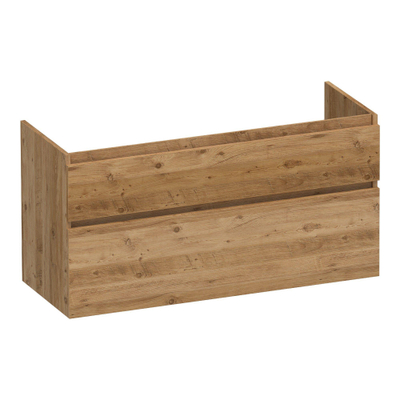 BRAUER Lunar wastafel - 121x12cm 1 wasbak 0 kraangaten keramiek wit Delight wastafelonderkast 2 softclose lades Chateau