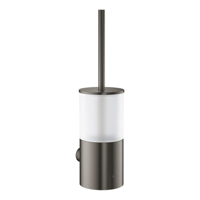 GROHE Atrio Toiletborstelhouder - wandmontage - rond - gesloten - brushed hard graphite