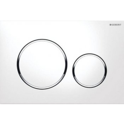 Geberit Sigma20 plaque de commande - chasse à 2 touches - boutons ronds - blanc/brillant/chrome/blanc