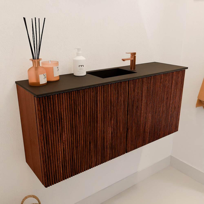 Mondiaz JOYA 90cm toiletmeubel - kleur Ruby - Wastafel FAYE positie Midden 1 kraangat kleur Urban.