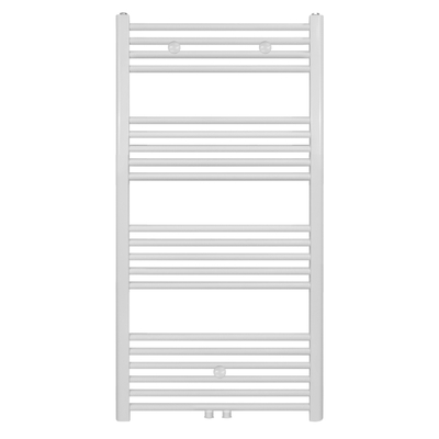 Belrad Radiateur porte-serviettes - raccordement central - 1200X600mm - 616 Watt - Blanc Mat Brossé