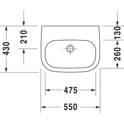 Duravit D Code Med Lavabo 55x43cm avec trou pour robinetterie sans trop plein blanc