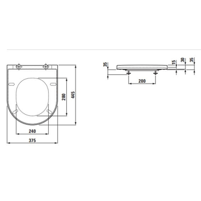 Laufen Kartell by Laufen closetzitting 37.6x44.3x3cm met deksel met dempingsmechanisme duroplast mat wit mat