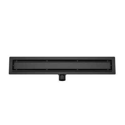 Wiesbaden Caniveau de douche avec bride et grille carrelable 80 x 7 cm noir mat
