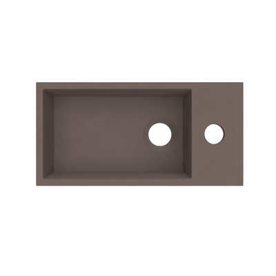 Arcqua Flair fontein - 36x18x9cm - cast marble - 1 kraangat - rechts - mat mokka