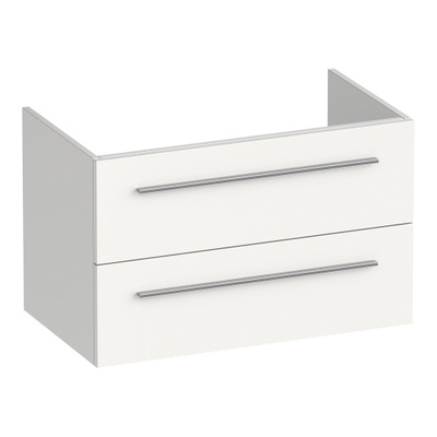 BRAUER Trust wastafelonderkast 80 excl. opbouwgrepen 2 softclose lades en 1 sifon uitsparing - mat wit