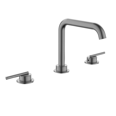 Crosswater 3ONE6 Robinet de lavabo - encastré - 3 trous - inox - slate (gunmetal)